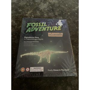 Glow in the Dark Diplodocus Block Dig Kit with 3 Tools Jr. Paleontologist NEW!